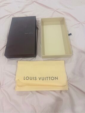 Louis Vuitton Beige Dust Bag with Dark Brown Box